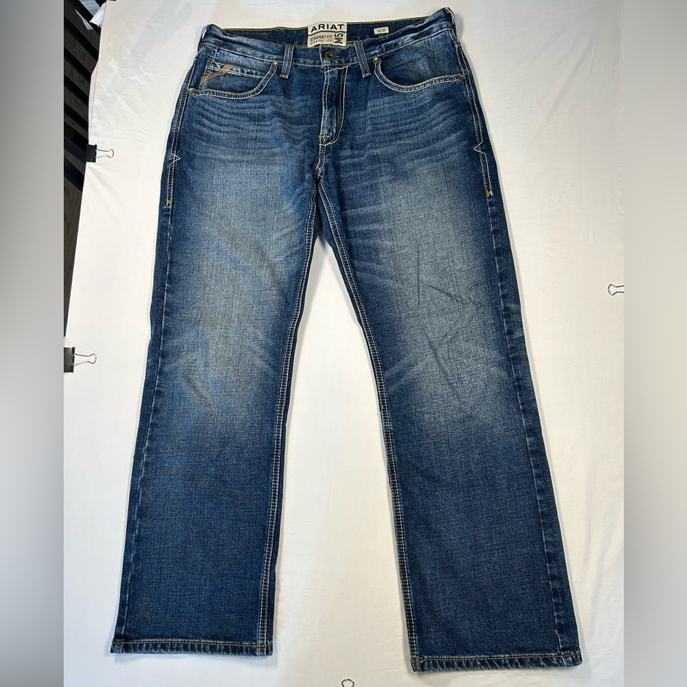 Ariat M5 Straight Fit Madera Stackable Straight Leg Jean Dark Blue Men's 33x30